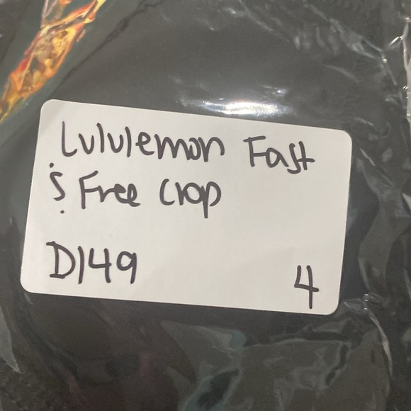 Lululemon Fast and Free Crop II 19" Non-Reflective Black Leggings Size 4 - Picture 9 of 9